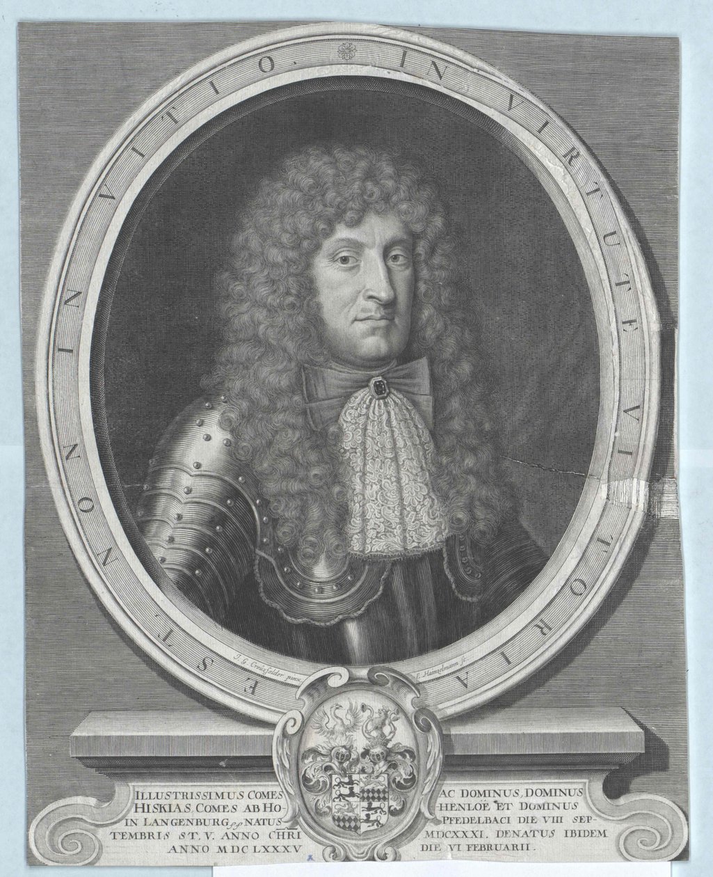 Hezekiah greve Hohenlohe-Waldenburg-Pfedelbach af Artist Unknown