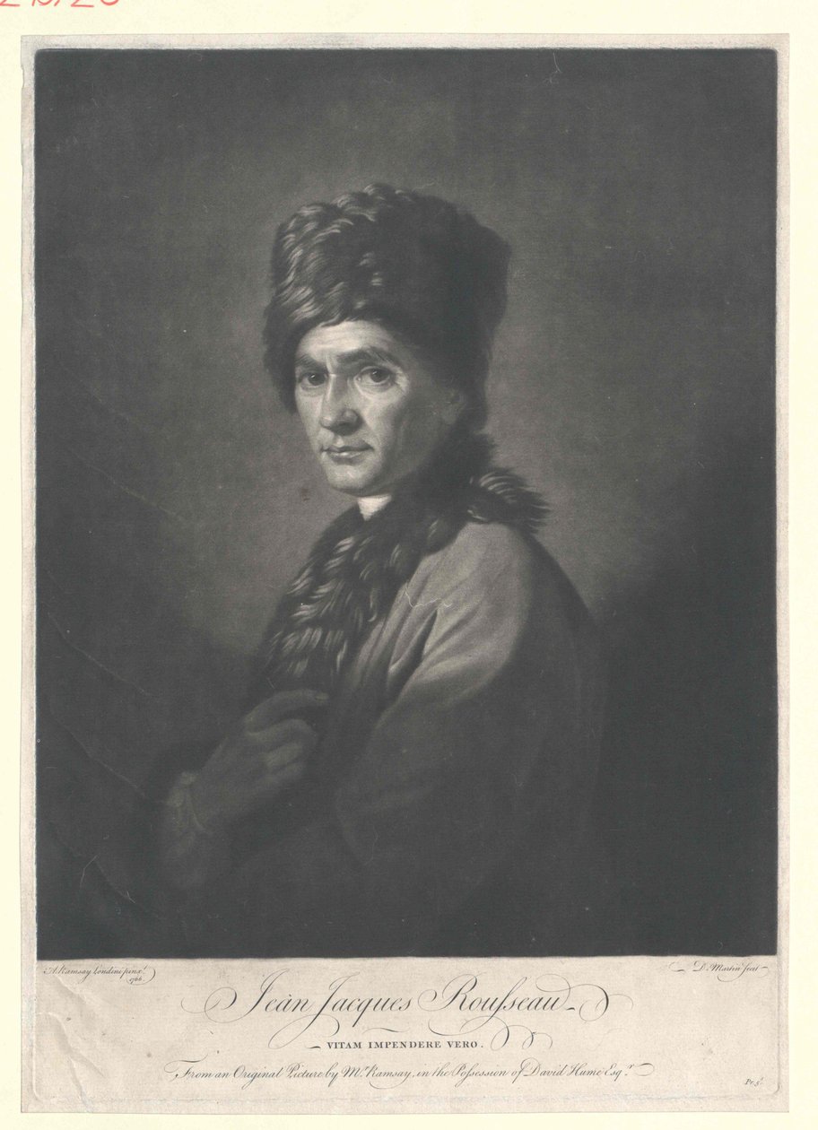 Jean Jacques Rousseau af Artist Unknown