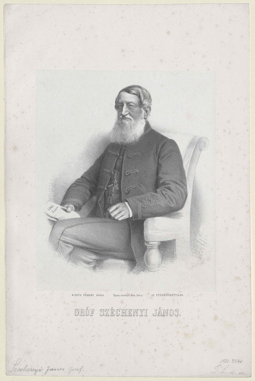 Johann Nepomuk greve Szechenyi af Sarvar-Felsoevidek af Artist Unknown