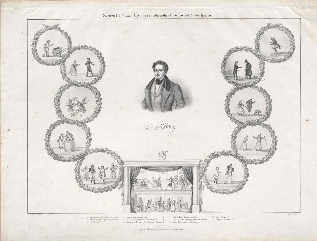 Johann Nestroy (print) af Artist Unknown