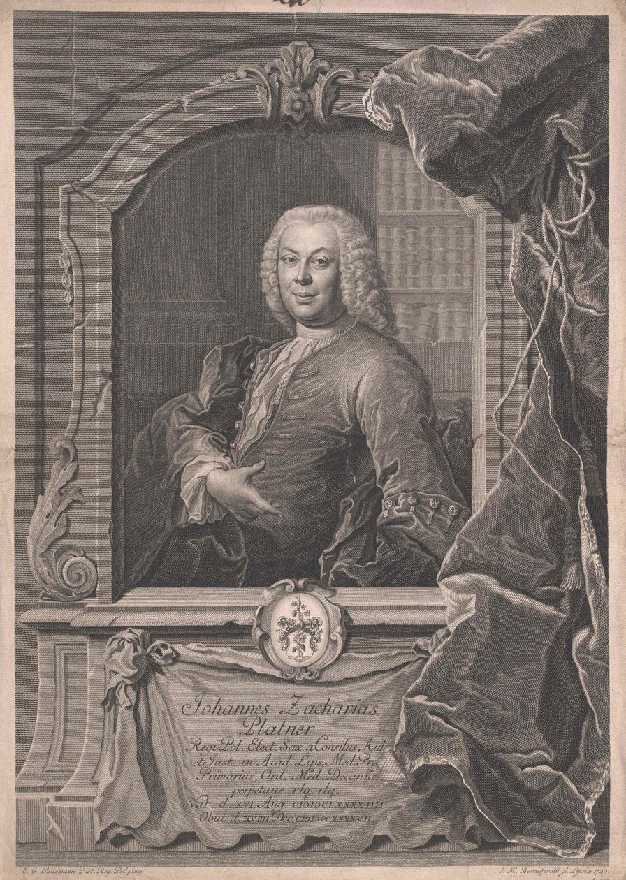 Johann Zachariah Platner af Artist Unknown
