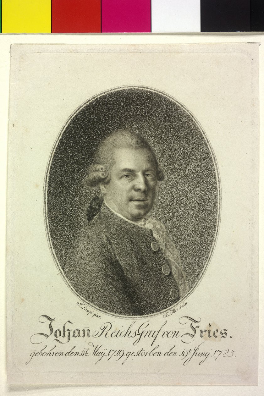 Johann greve Fries (print) af Artist Unknown