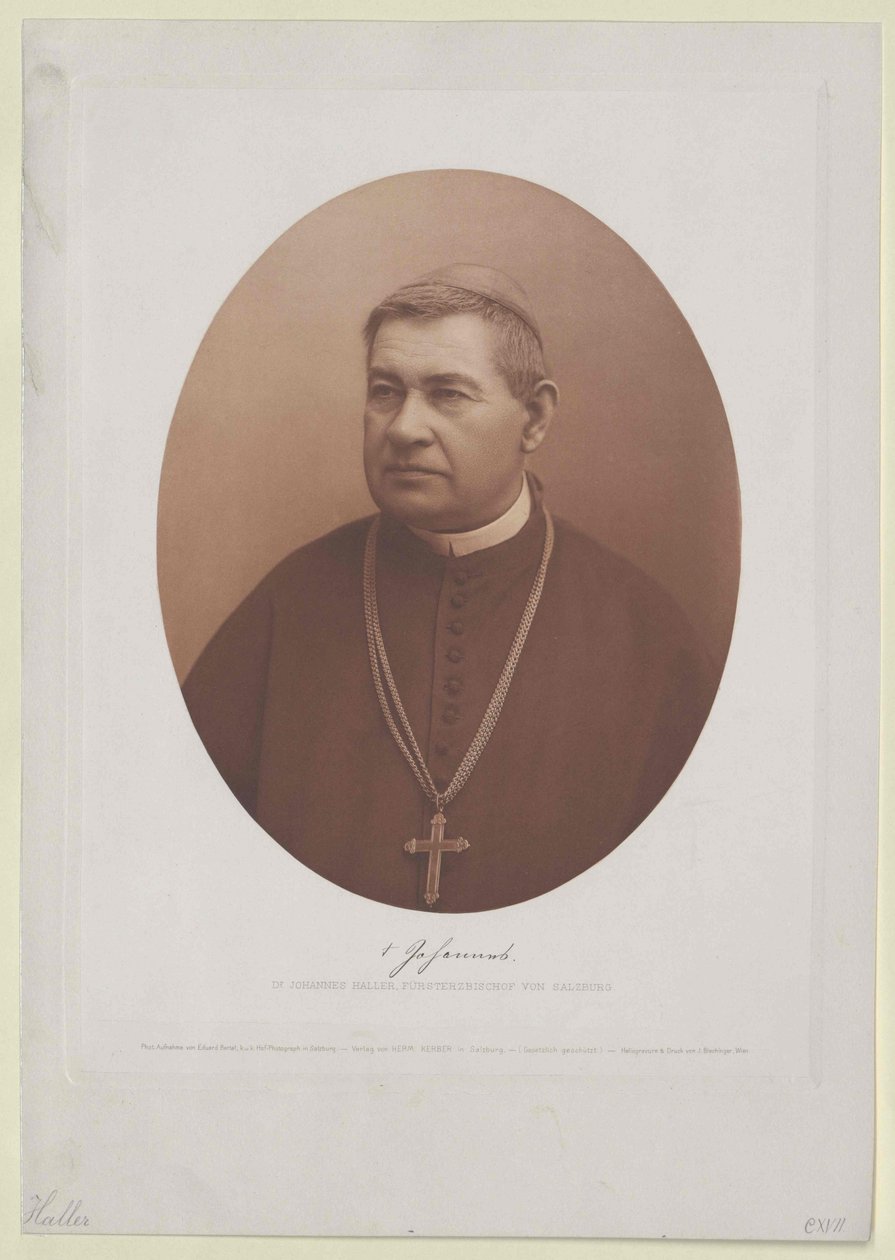 Johannes Haller (print) af Artist Unknown