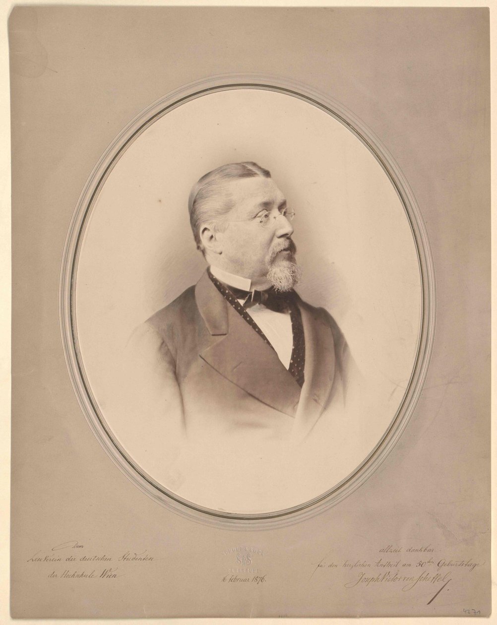 Joseph Viktor von Scheffel (print) af Artist Unknown
