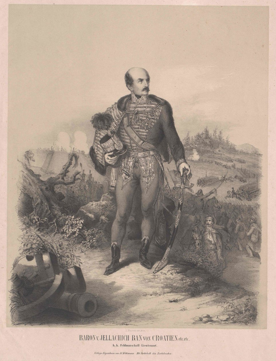 Joseph greve Jellacic de Buzim af Artist Unknown