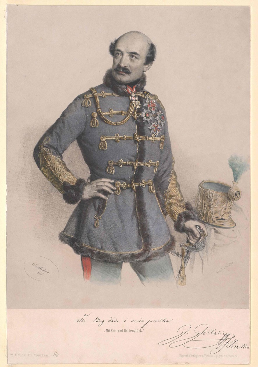 Joseph greve Jellacic de Buzim af Artist Unknown