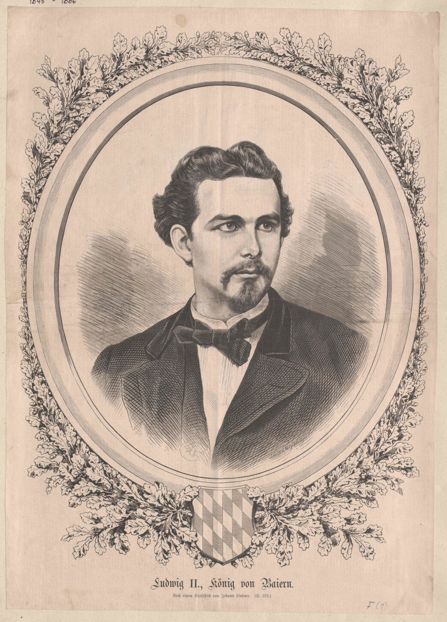 Konge af Bayern Louis II af Artist Unknown