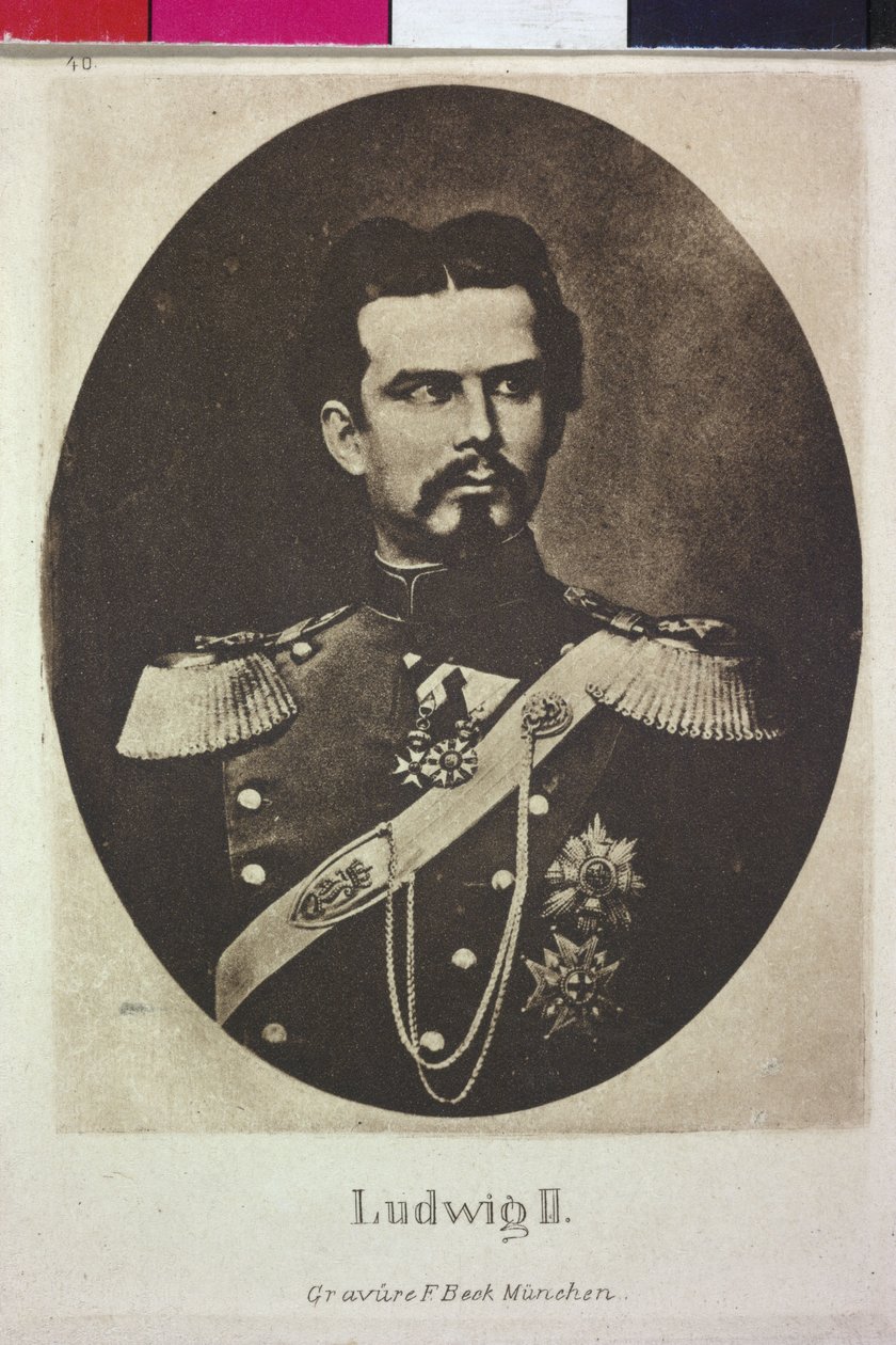 Konge af Bayern Louis II af Artist Unknown