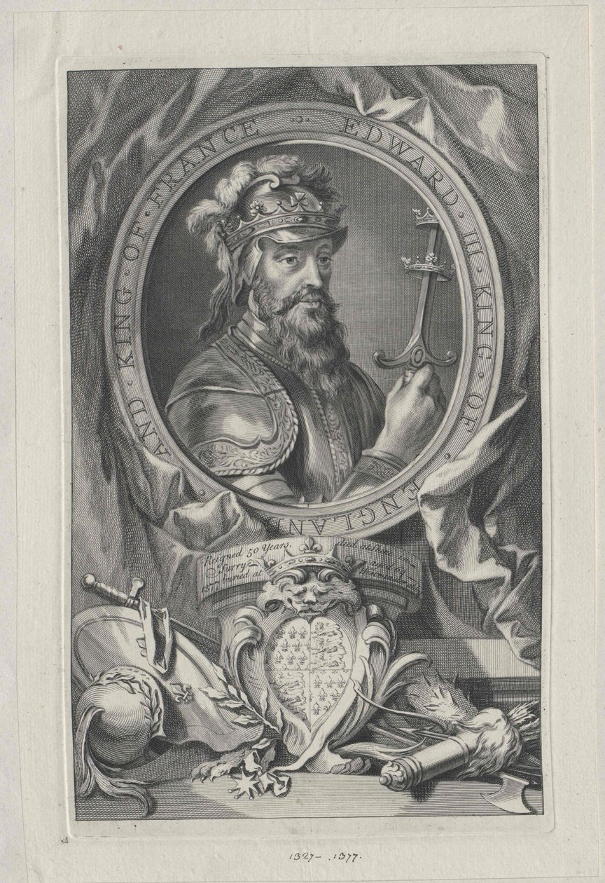 Kongen af England Edward III (print) af Artist Unknown