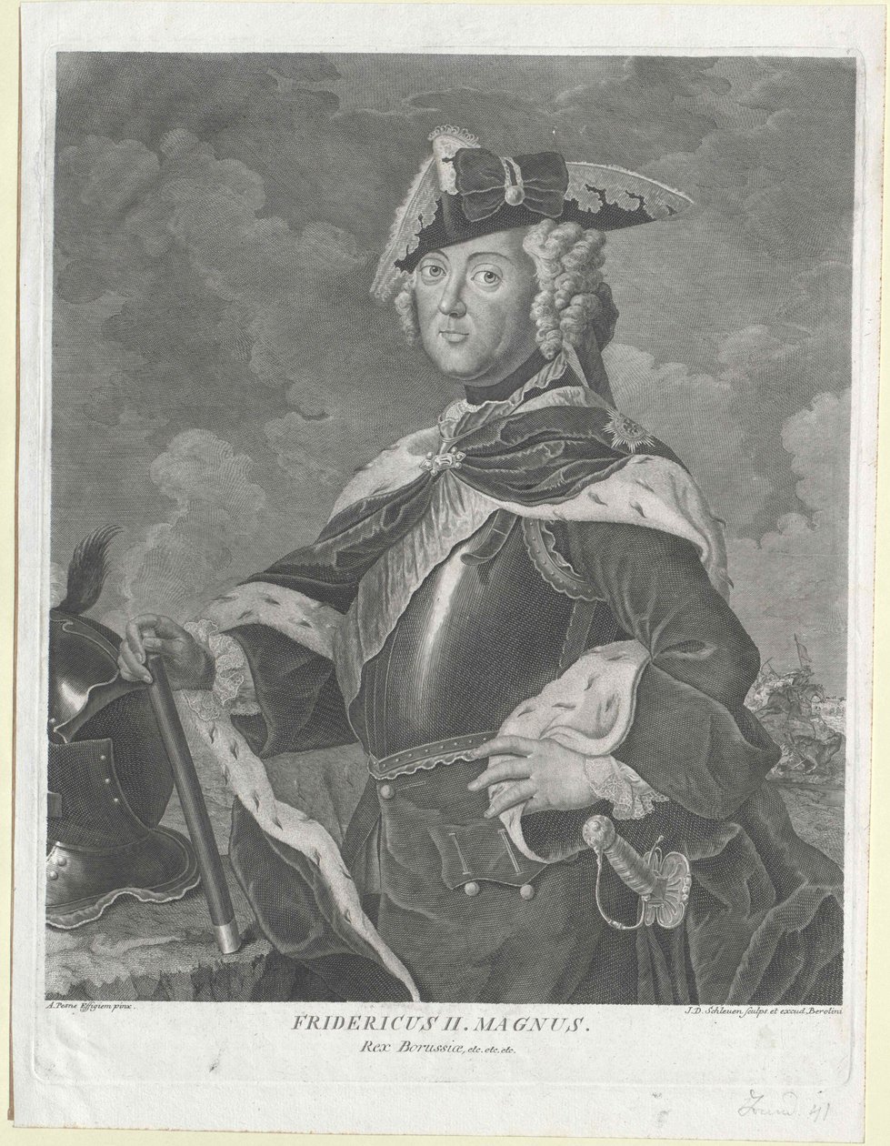 Kongen af Preussen Frederik II af Artist Unknown