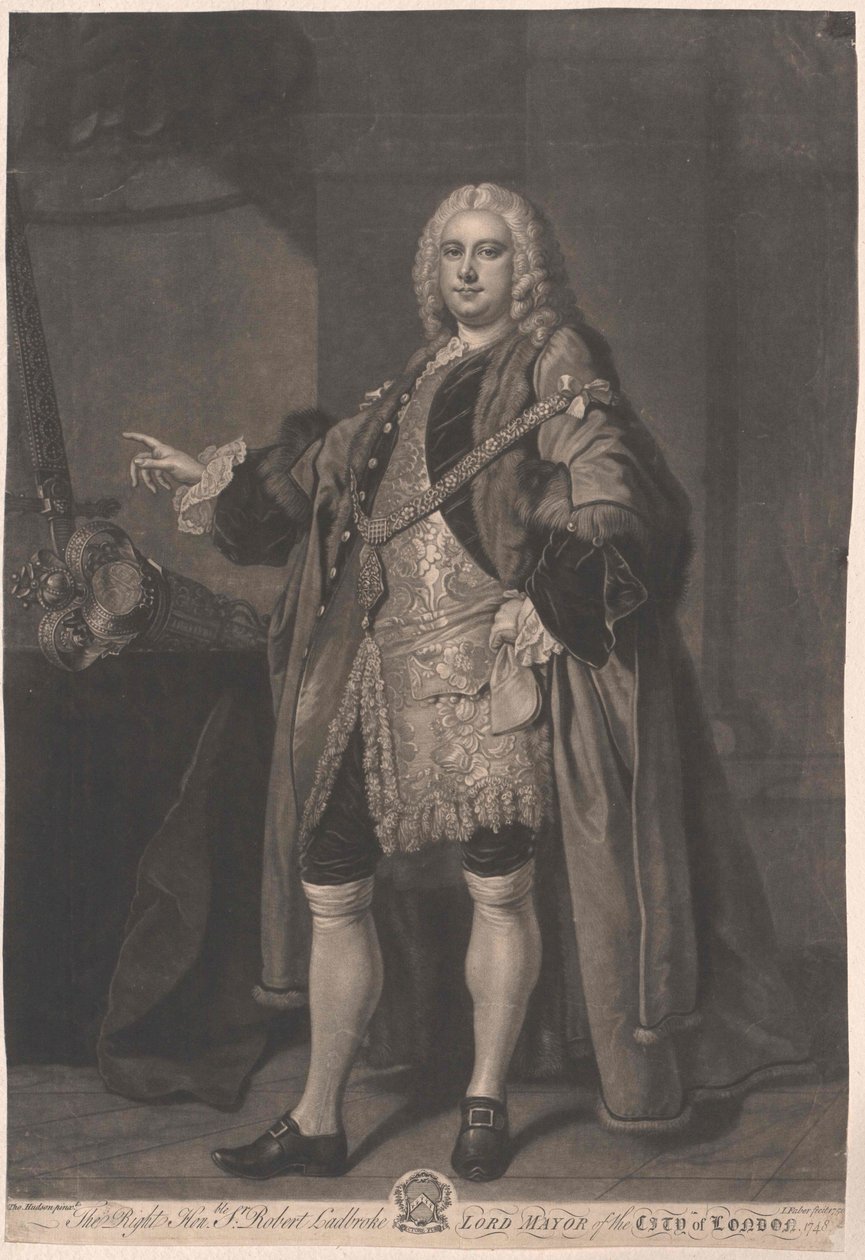 Borgmester i London Robert Ladbroke af Artist Unknown