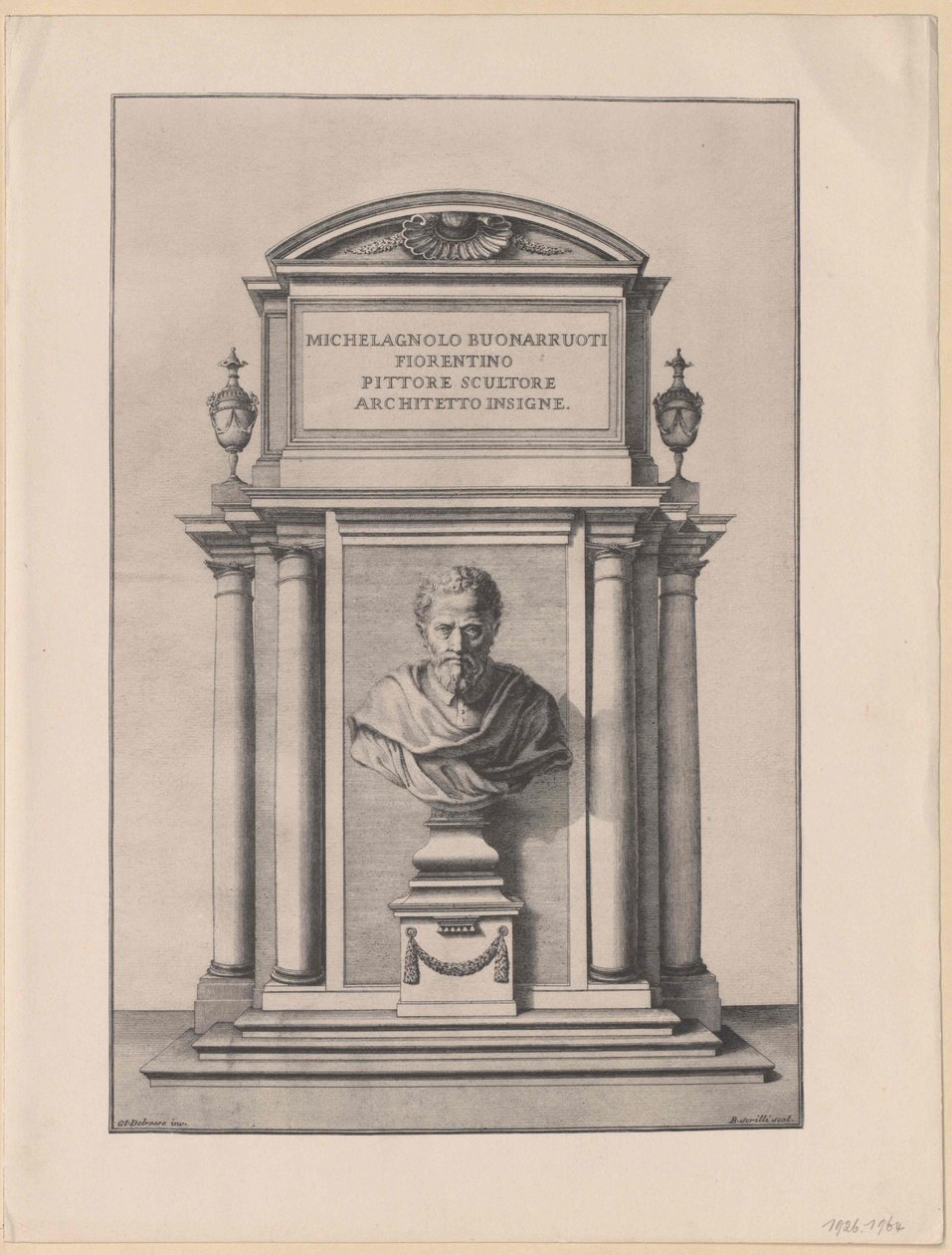 Michelangelo Buonarotti (tryk) af Artist Unknown