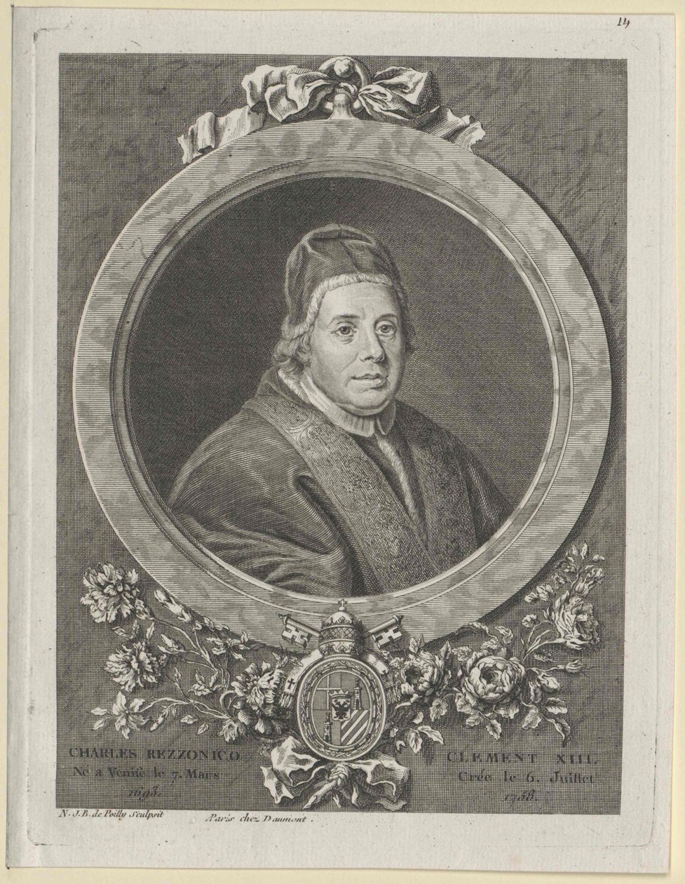Pave Clement XIII (print) af Artist Unknown