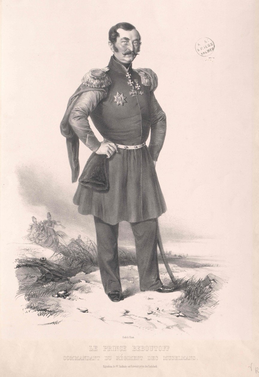 Vasilij Osipov grev Bebutov af Artist Unknown