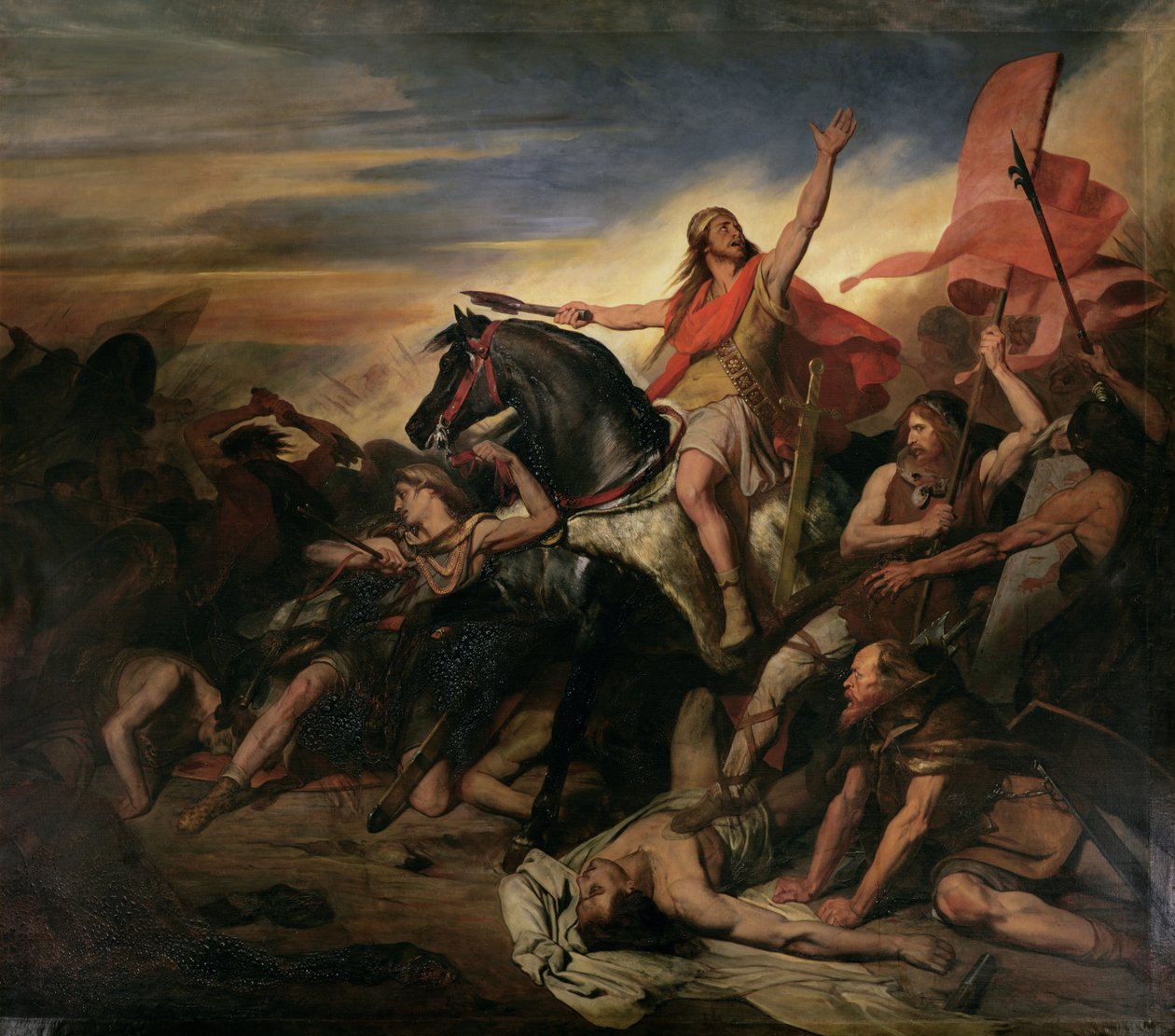 Slaget ved Tolbiac i 496 e.Kr., 1837 af Ary Scheffer
