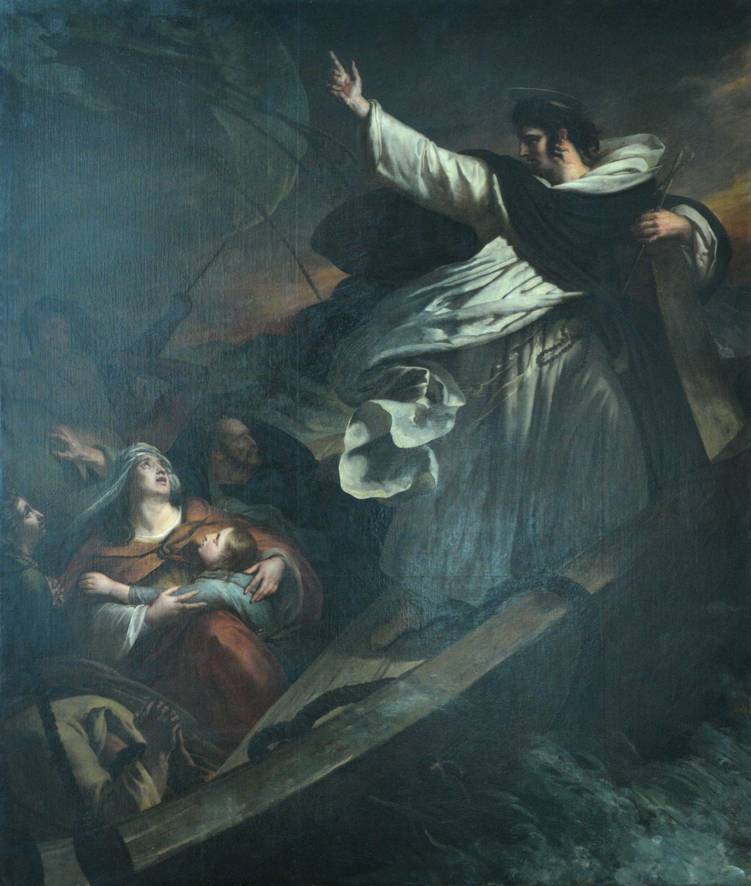 Saint Thomas Aquinas prædiker tillid til Gud under stormen af Ary Scheffer