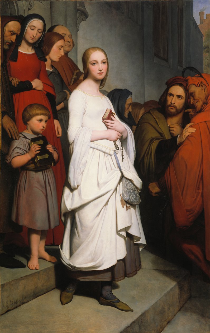 Marguerite forlader kirken, 1838 af Ary Scheffer