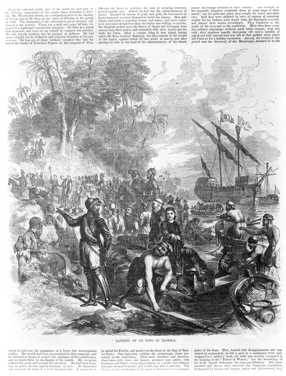 De Sotos landgang i Florida, fra "Ballou