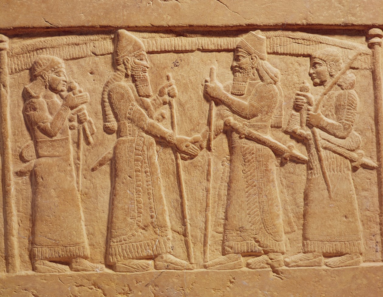 Relief, der forestiller kong Shalmaneser III (858-824 f.Kr.) af Assyrien, der møder en babylonier af Assyrian