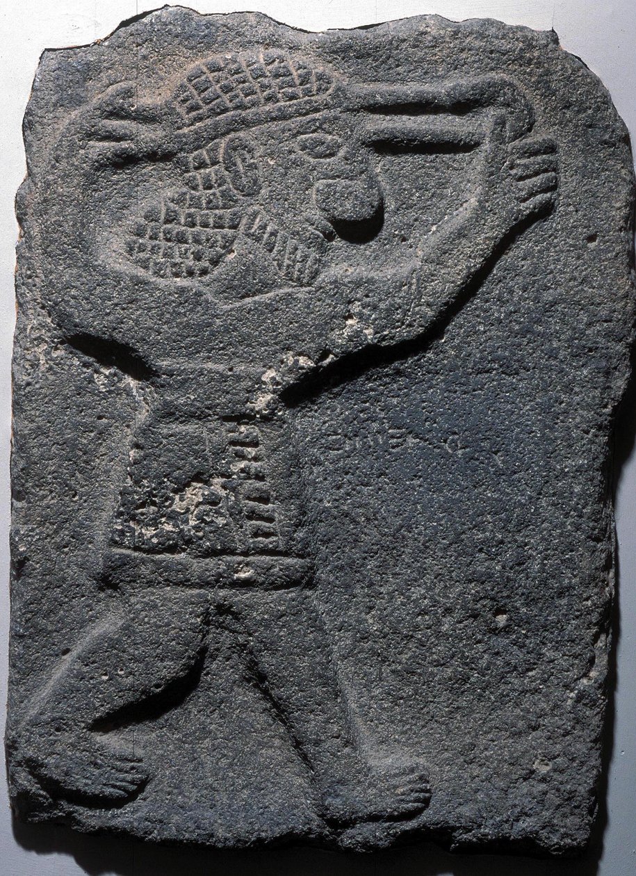 Figur, der skyder en slynge, Fortæl Halaf af Assyrian