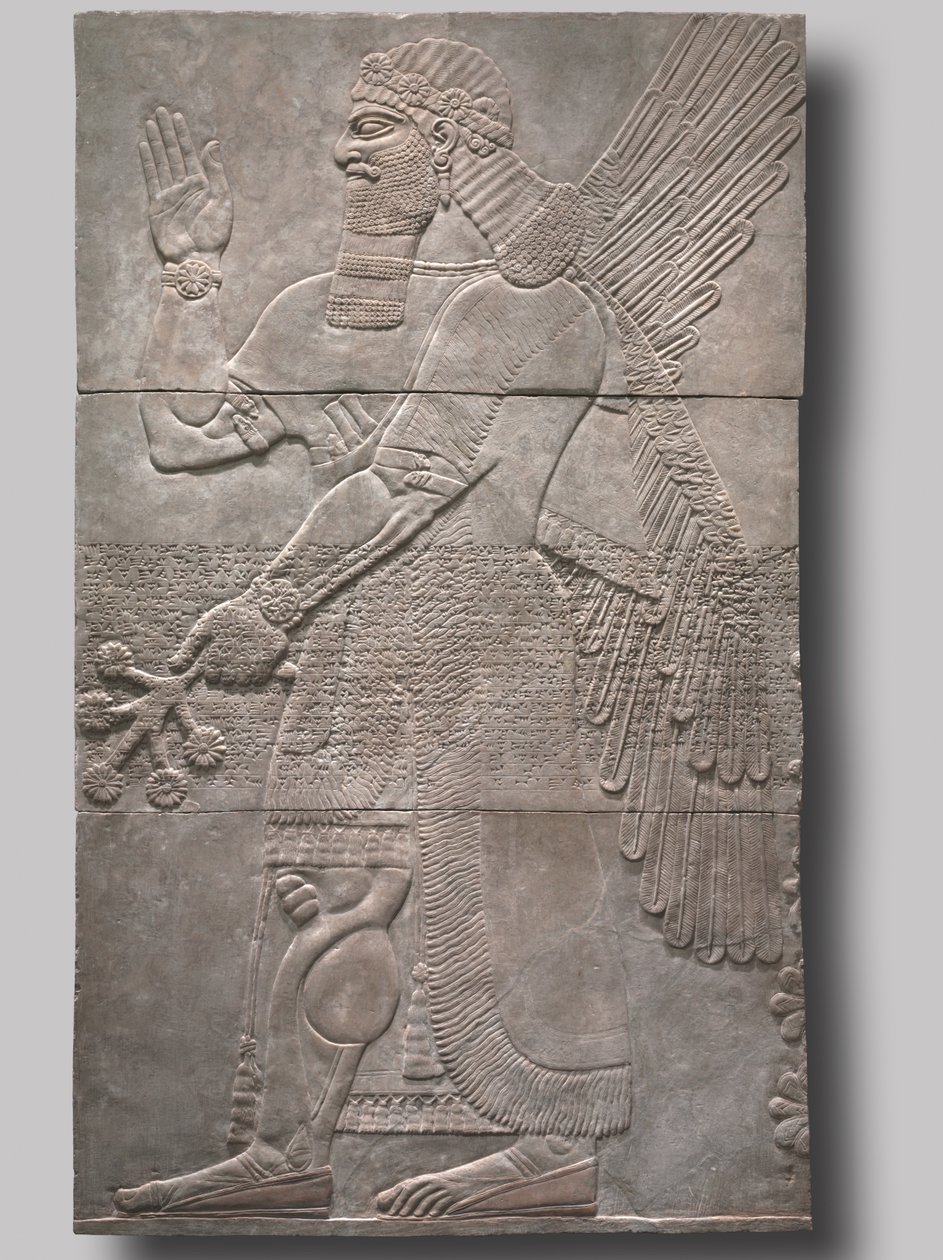 Hilsende beskyttende ånd, 883-859 f.Kr af Assyrian