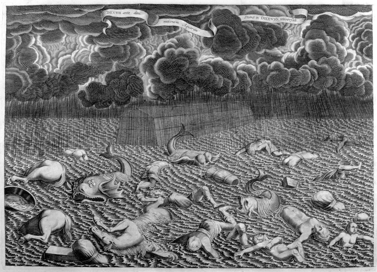 Den store oversvømmelse fra Arca Noe af Athanasius Kircher