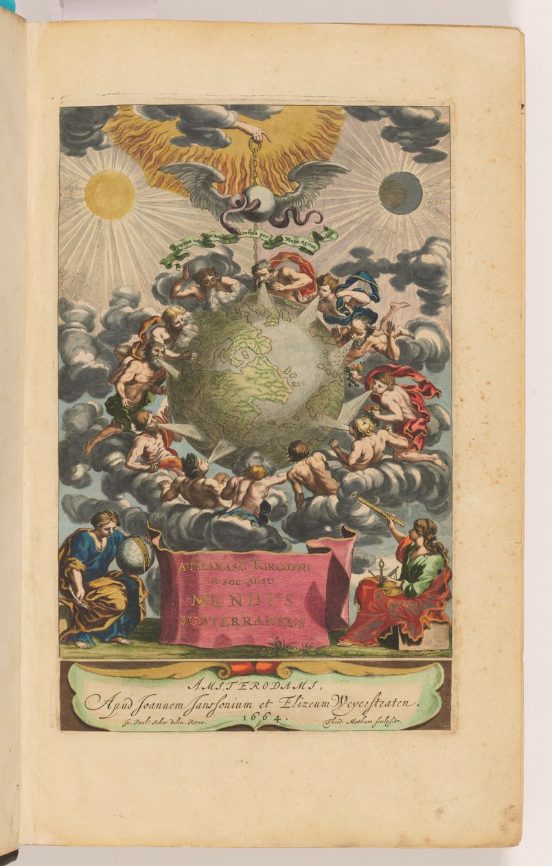 Titelblad til Mundus Subterraneus af Athanasius Kircher