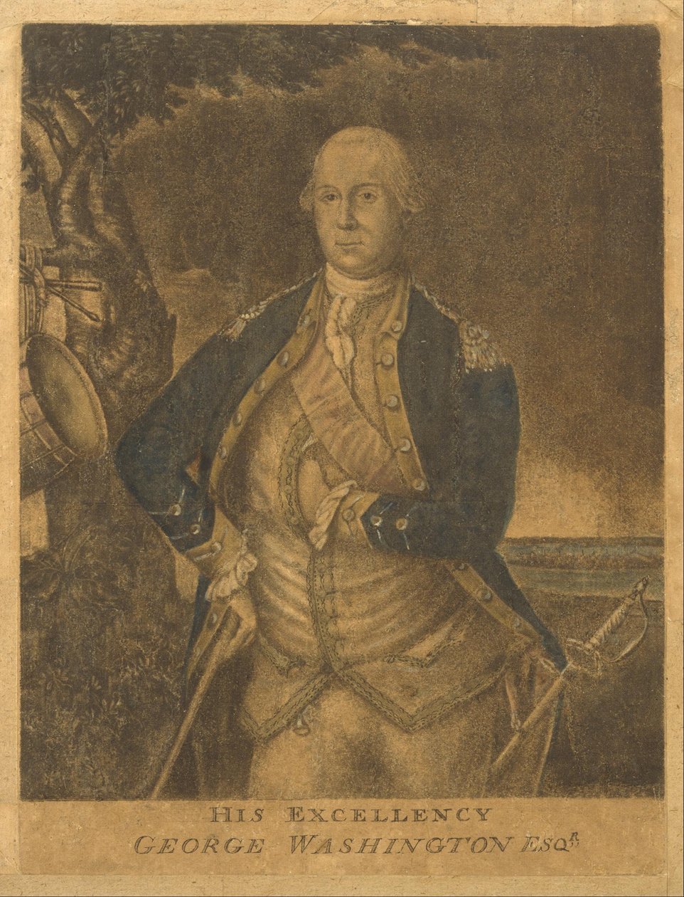 Hans Excellence, George Washington Esqr. af Attributed to Samuel Blyth