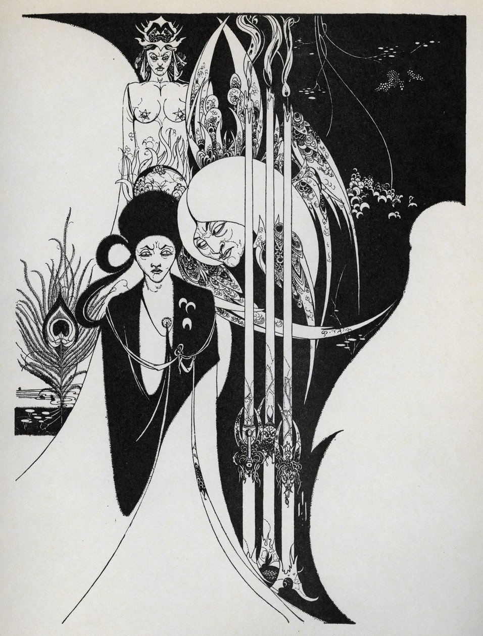 "Om en nybegynder og om hvordan den sorte kunst blev åbenbaret for ham", 1899 af Aubrey Beardsley