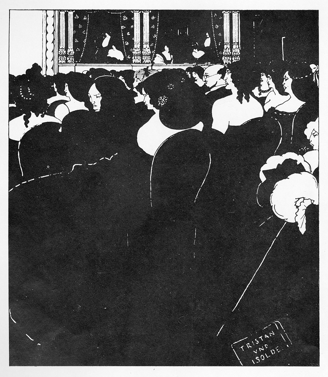 Wagneritterne, illustration fra "Den gule bog", 1894 af Aubrey Beardsley