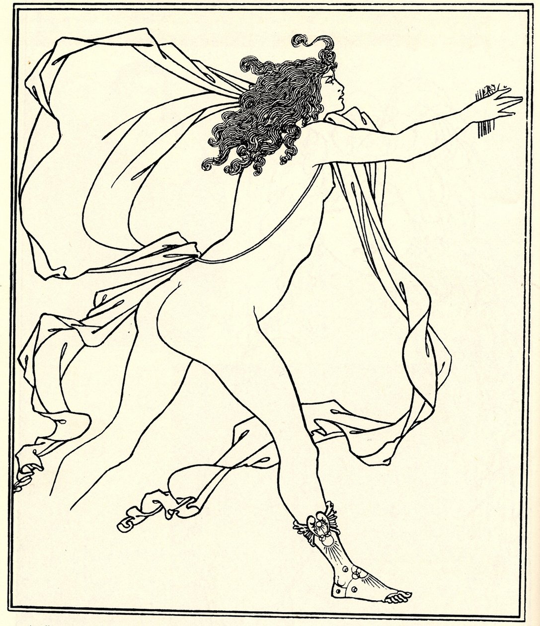 Apollo forfølger Daphne, 1896 af Aubrey Beardsley
