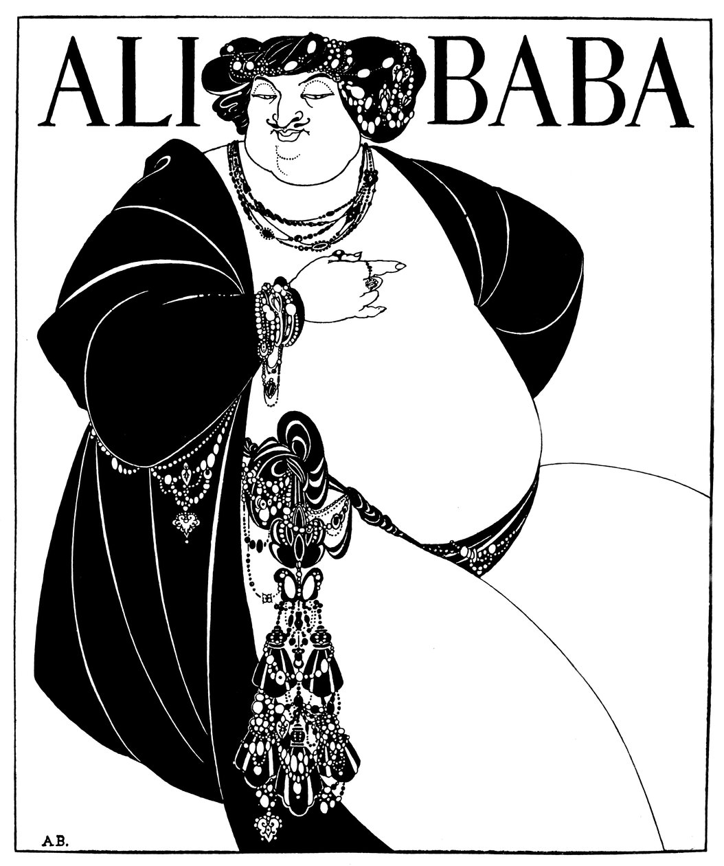Coverdesign til Ali Baba, 1897 af Aubrey Beardsley
