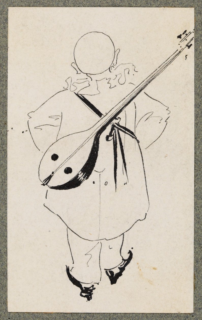 Pjerrot med mandolin, 1894 af Aubrey Beardsley