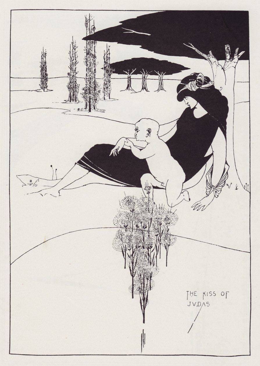 Judas kys, 1893. af Aubrey Beardsley