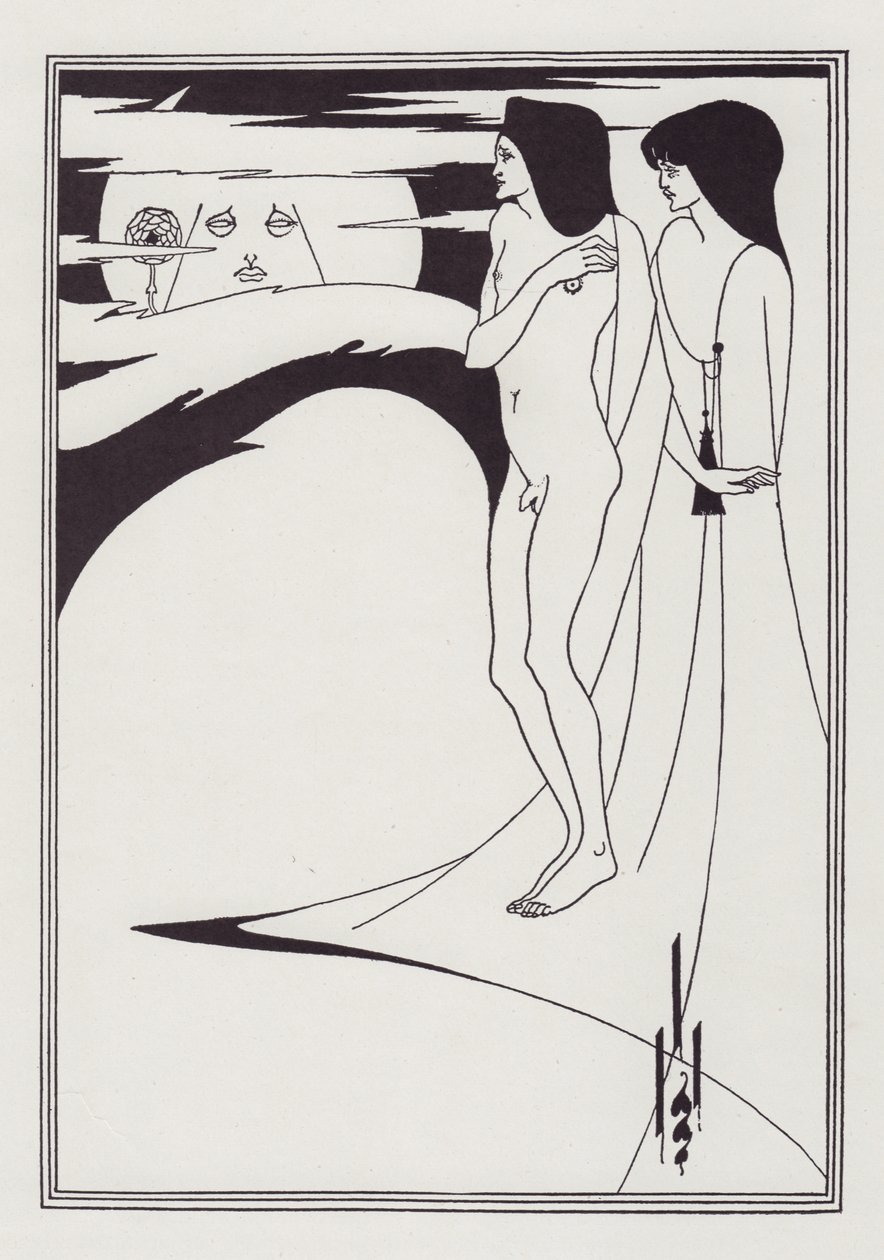 Kvinden i månen, 1893. af Aubrey Beardsley