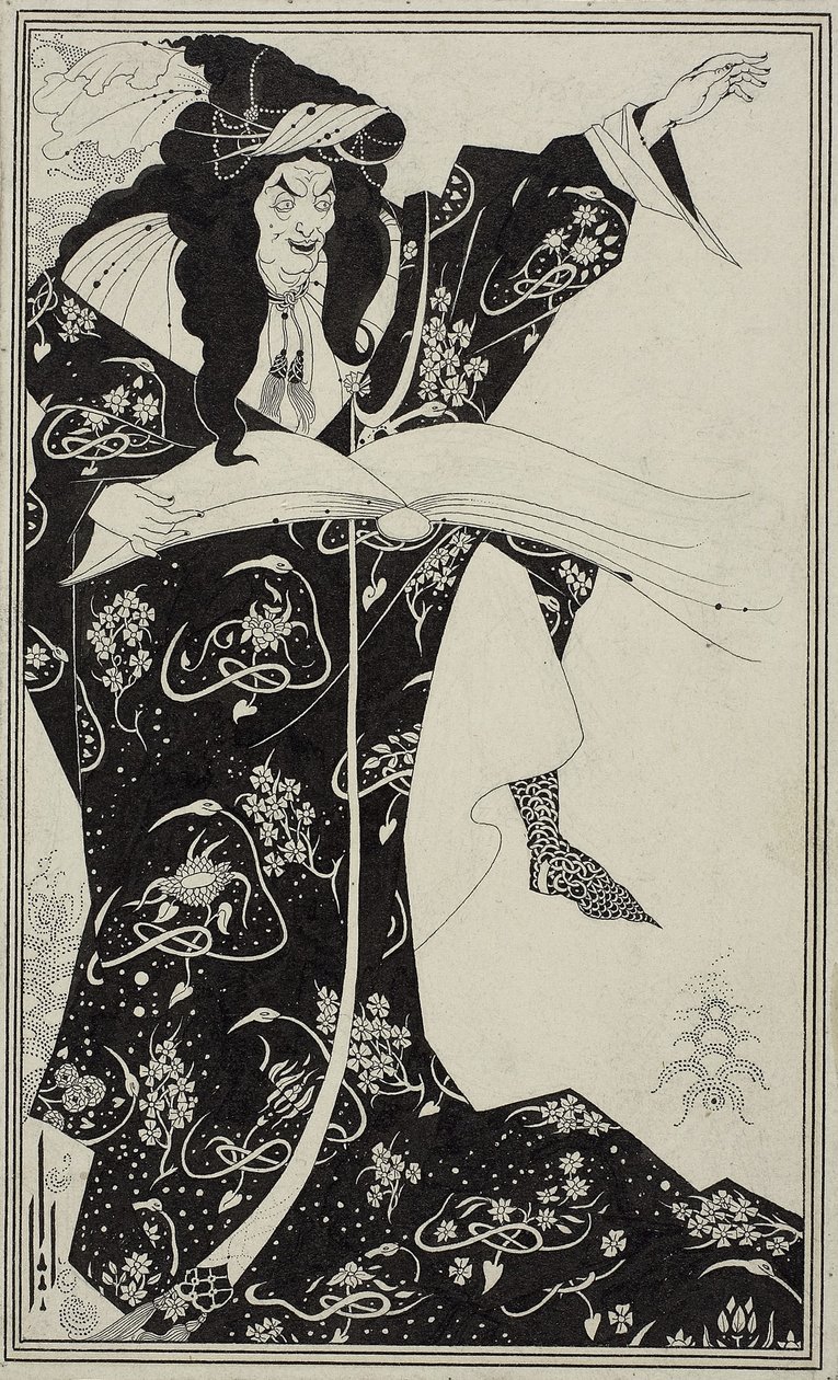 Troldmanden Virgil, ca. 1893 af Aubrey Beardsley