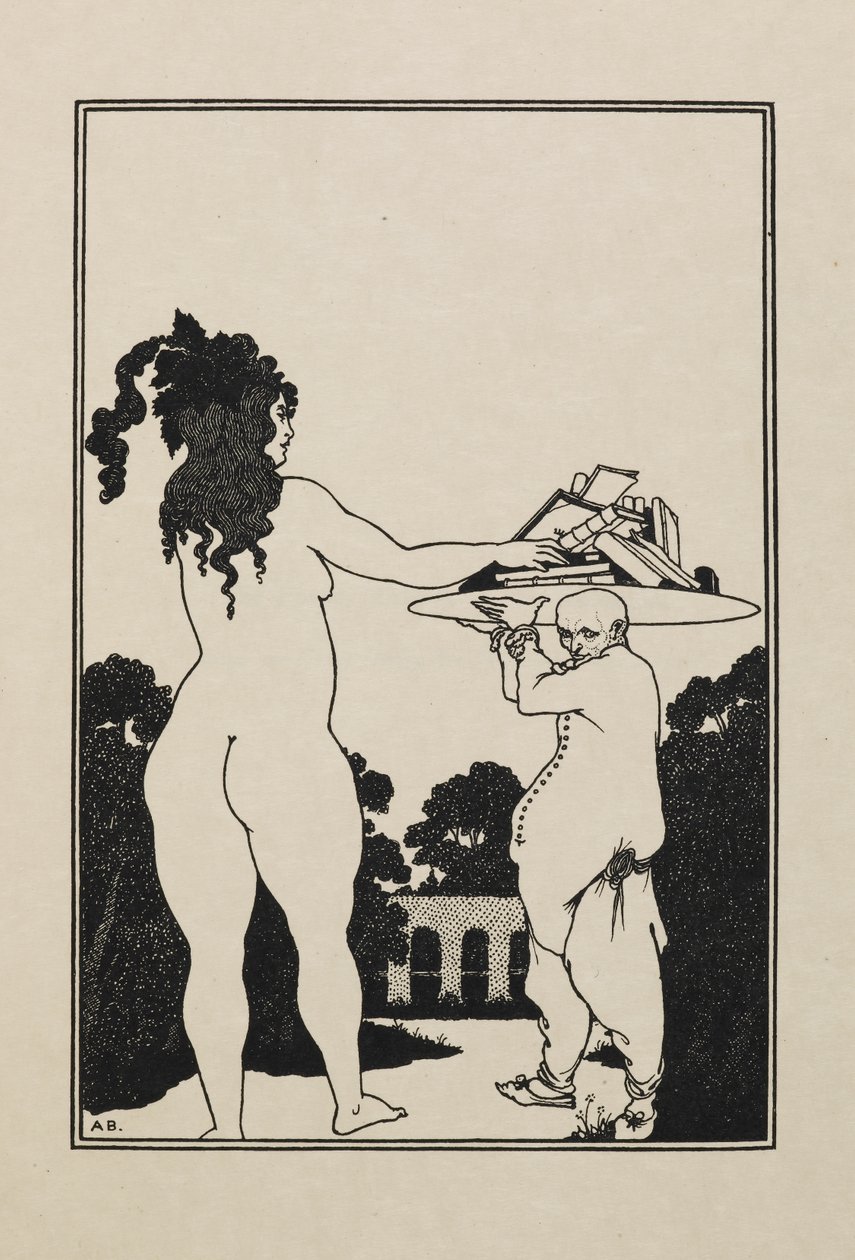 tegning fra en bog med halvtreds tegninger af Aubrey Beardsley