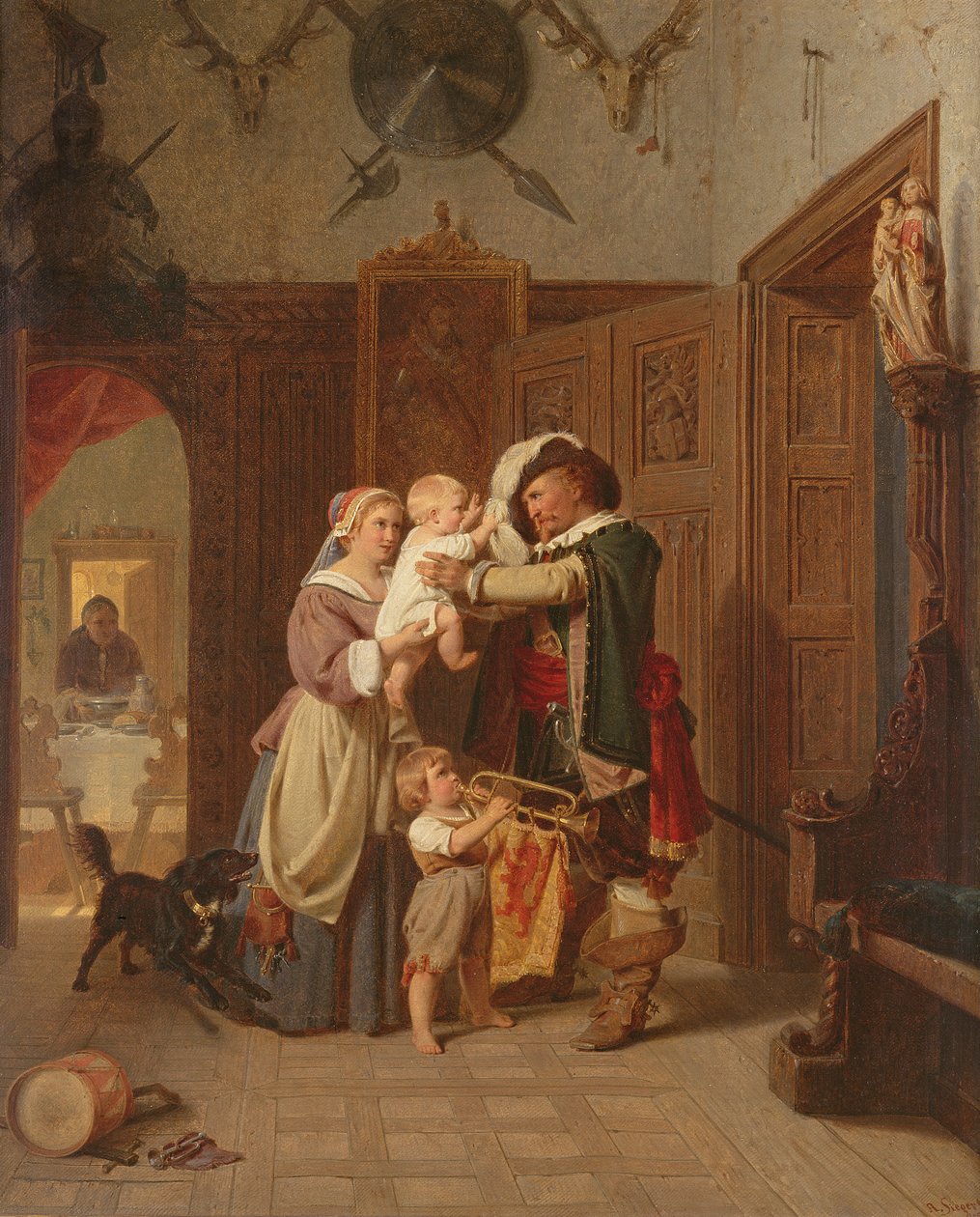 Kavalerens hjemkomst, 1855 af August Friedrich Siegert
