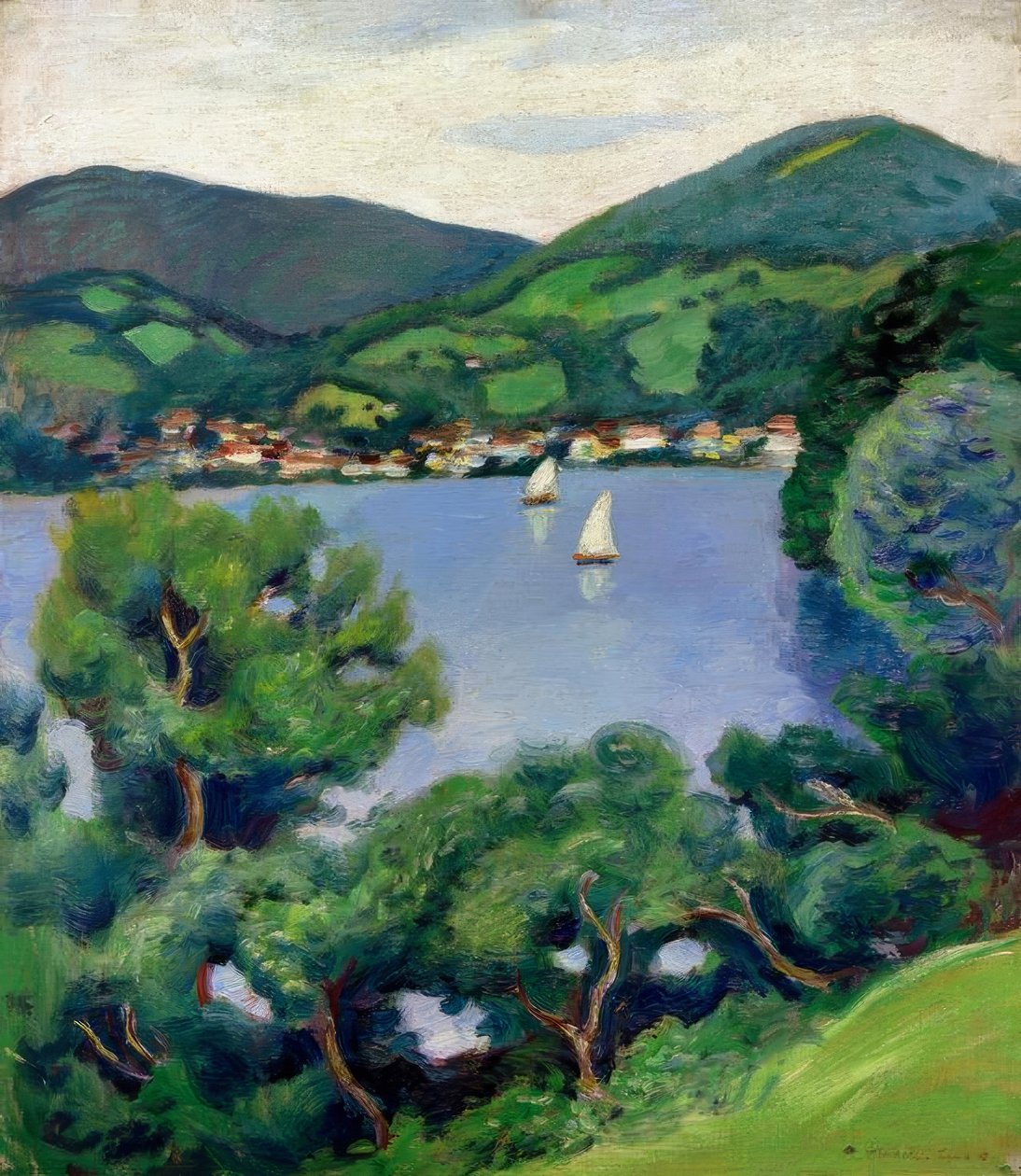 Udsigt fra Tegernsee af August Macke