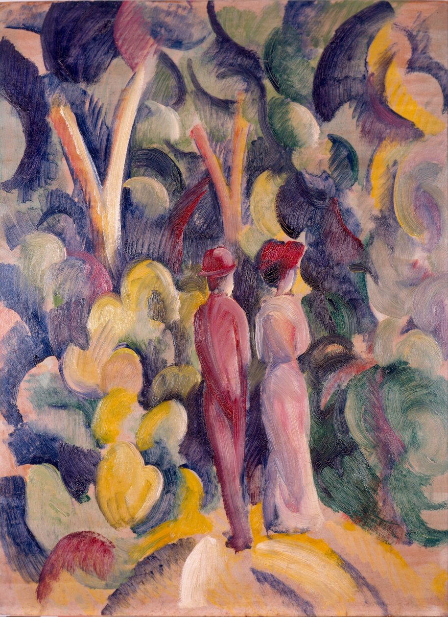 Par på Skovbanen af August Macke