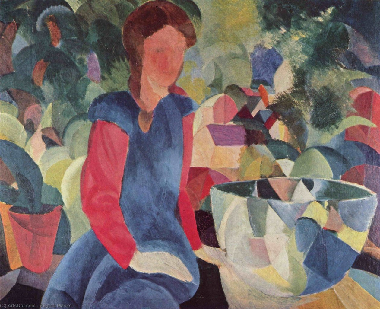 Pige med en fiskeskål af August Macke