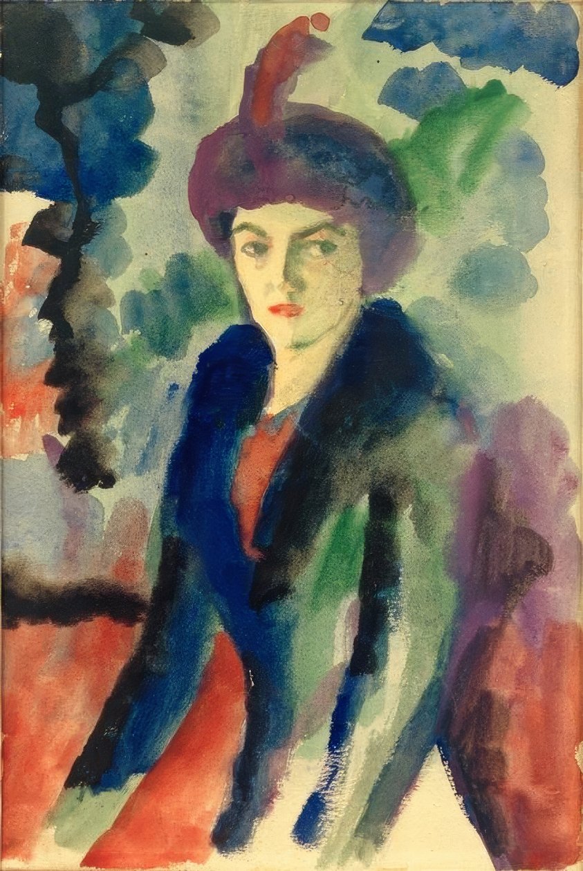 Portrætstudie Elisabeth Macke af August Macke