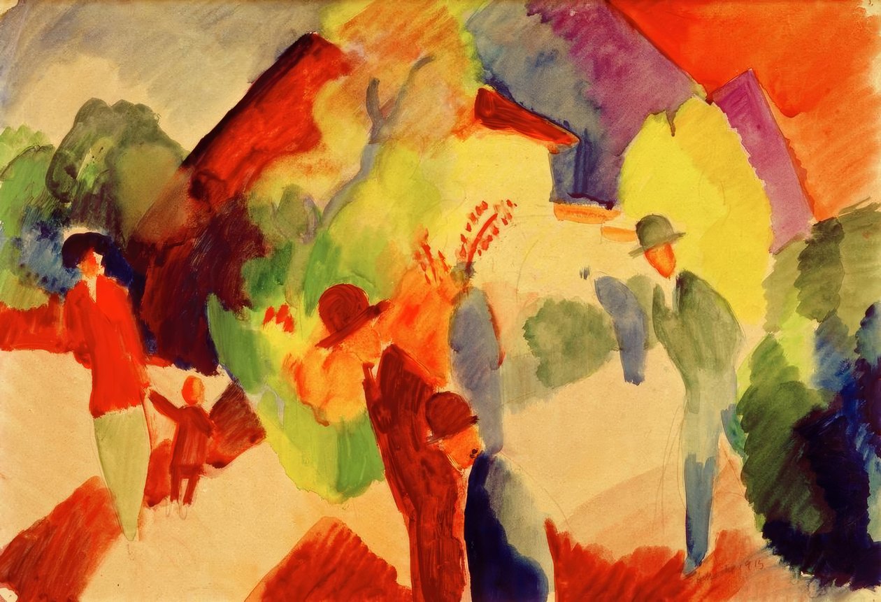 Vandrere i parken af August Macke