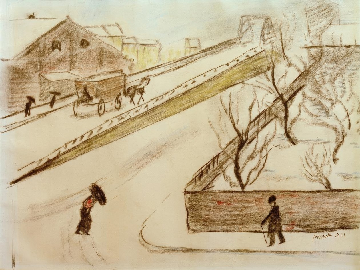 Gadehjørne i sneen af August Macke