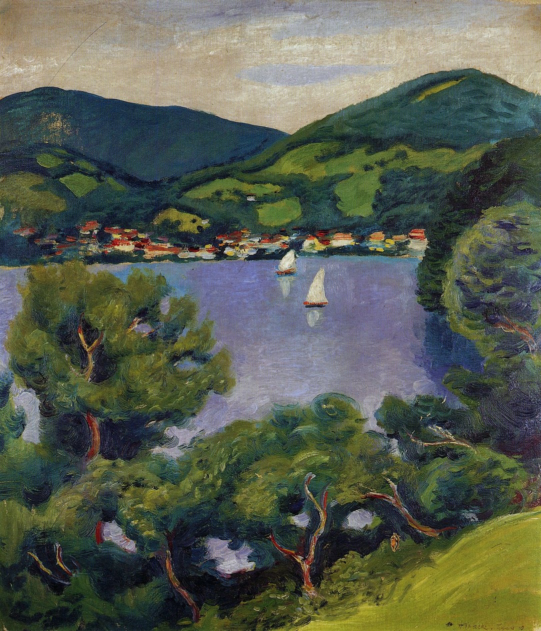 Tegernsee landskab af August Macke