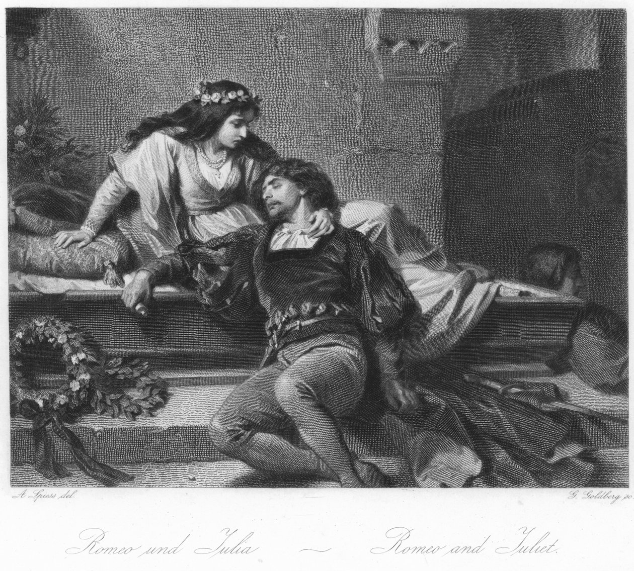 Scene fra Romeo og Julie af August Spiess