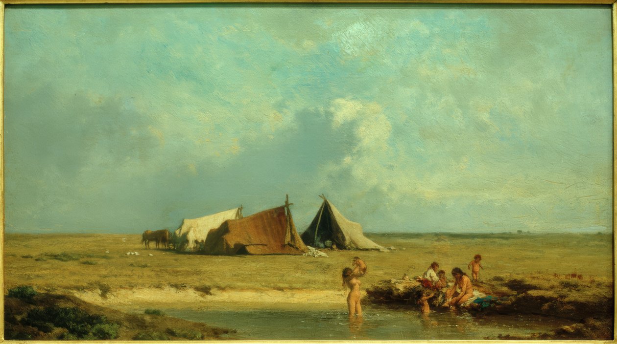 Sigøjnerlejr i Puszta af August von Pettenkofen