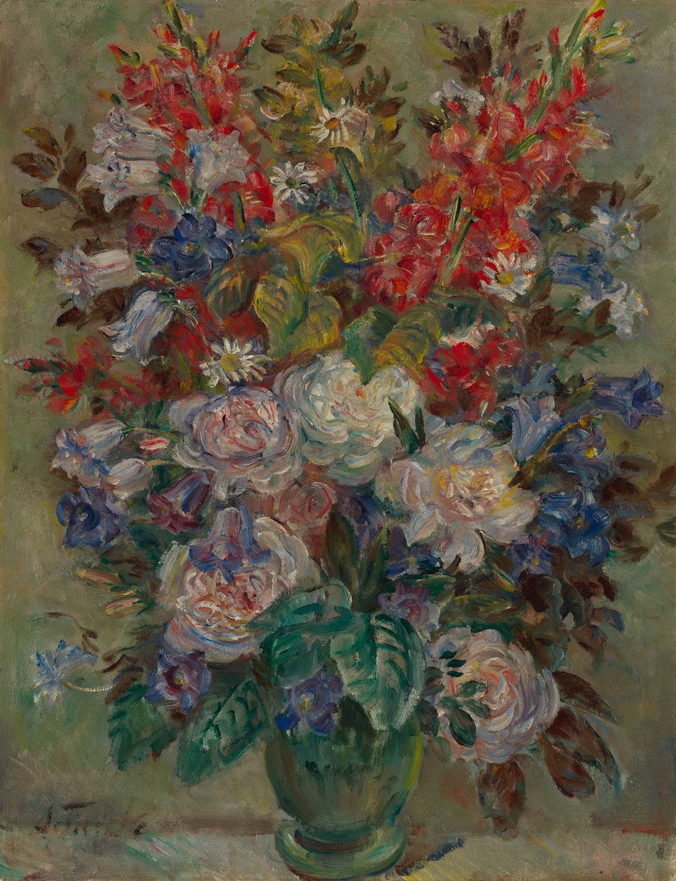 Blomsterstilleben (olie på lærred) af August Hermann Fricke