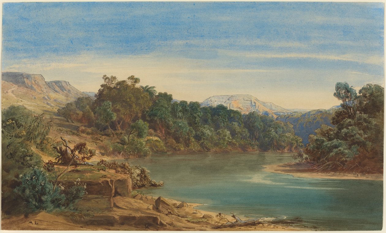 Langs Jordanfloden (recto) af August Löffler