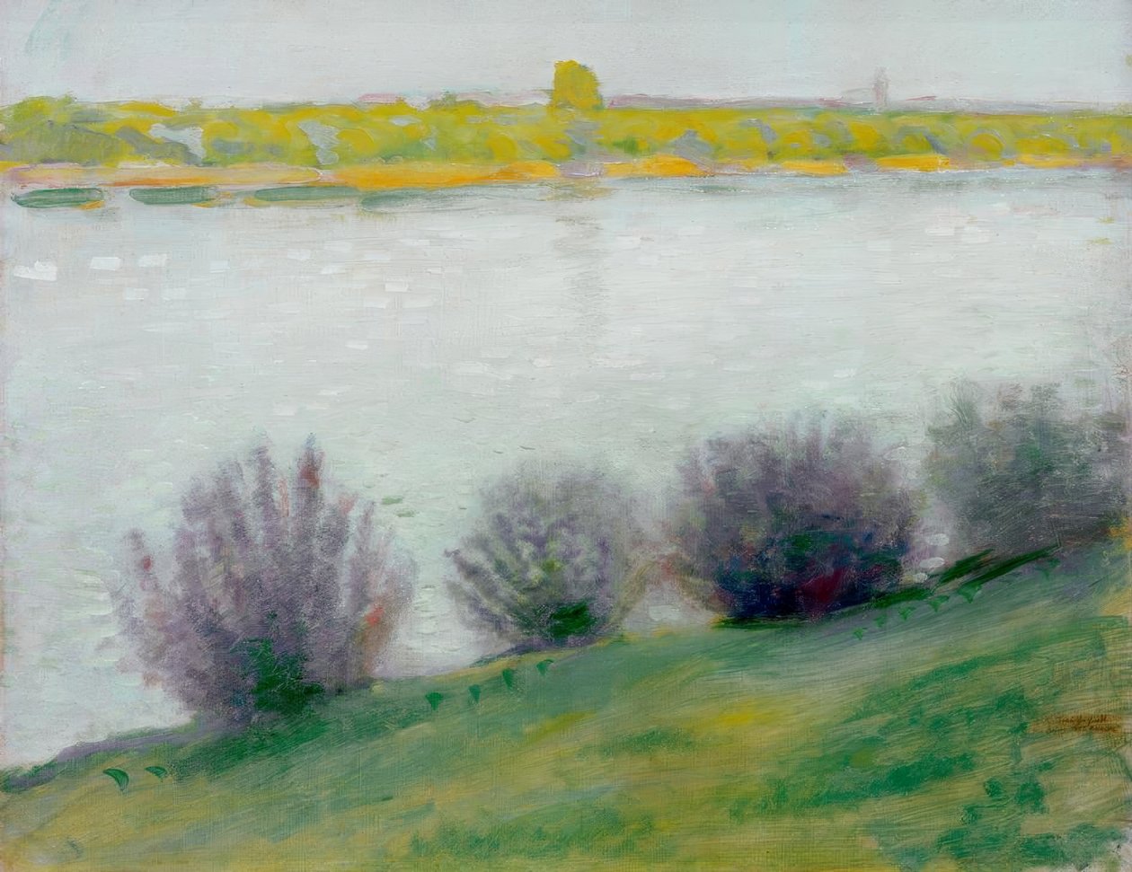 På Rhinen nær Hersel af August Macke